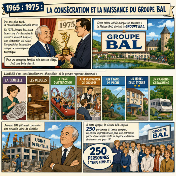 Bande dessiné historique du groupe bal de 1965 à 1975