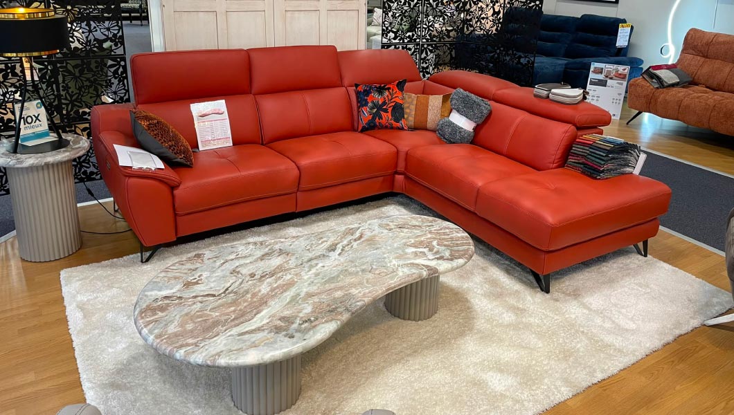 Canape D Angle Cuir Rouge Magasin Calais