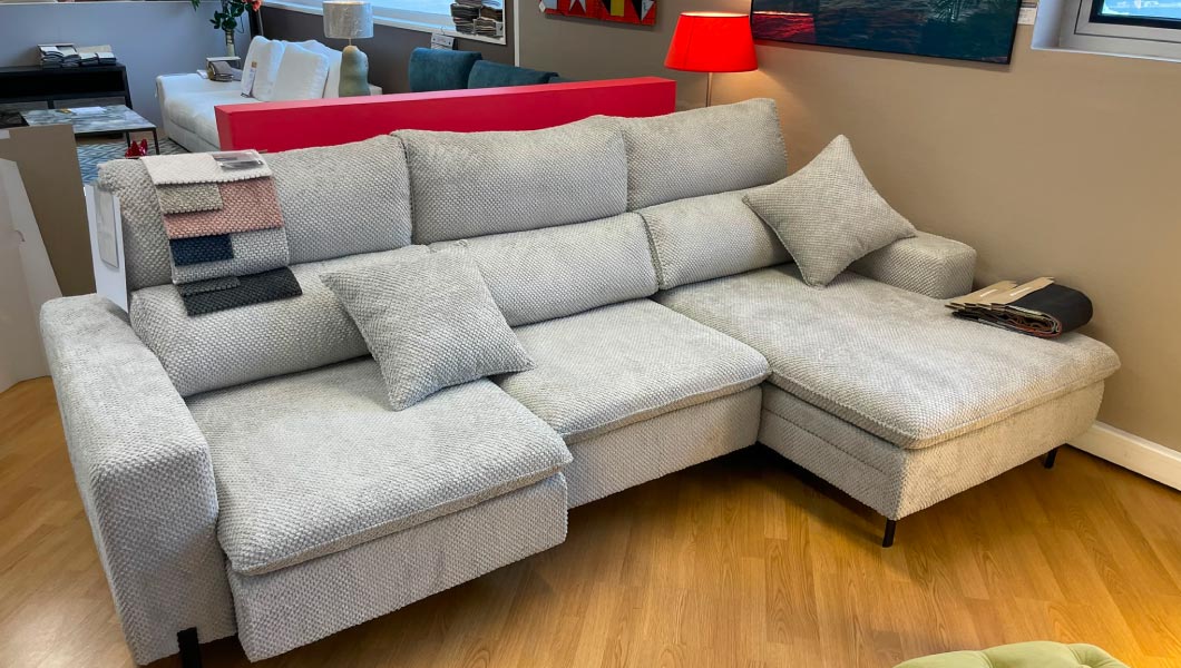 Canape Matelasse Gris Grande Assise