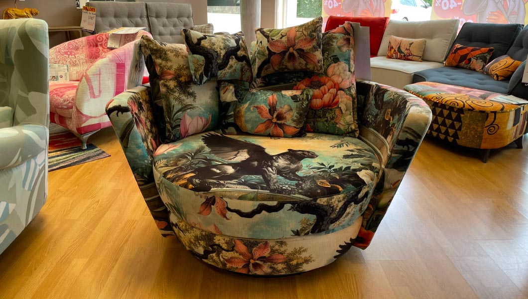 Grand Fauteuil Baroque En Tissus Modife Fleuris