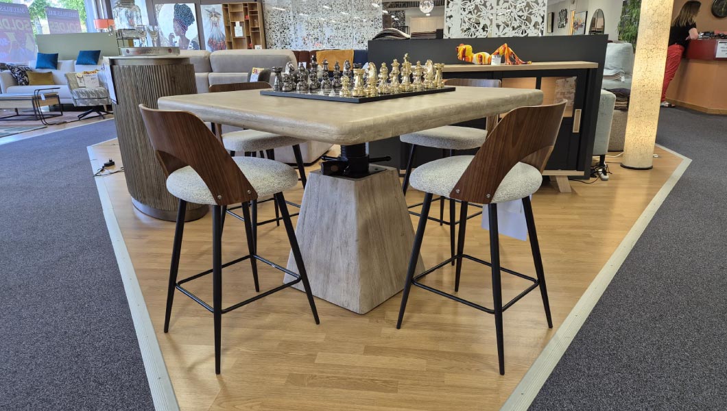 Table Haute Avec Chaise En Bois